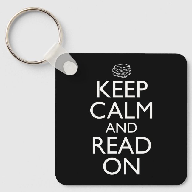 Keep Calm And Read On Key Ring (Front)