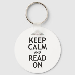 Keep Calm and Read On Key Ring
