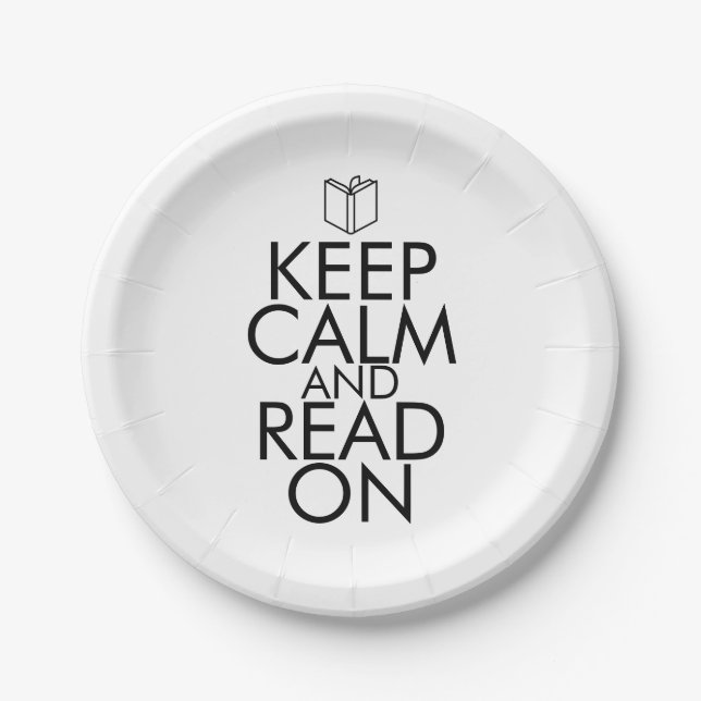 KEEP CALM AND READ ON PAPER PLATE (Front)