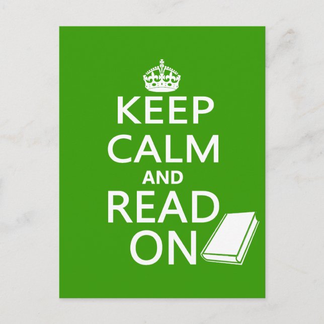 Keep Calm and Read On Postcard (Front)