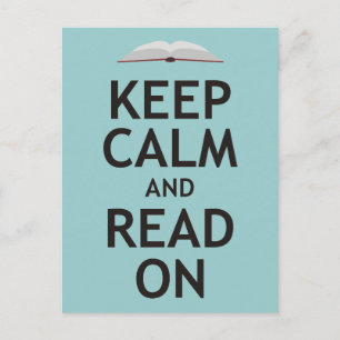 Keep Calm and Read On Postcard