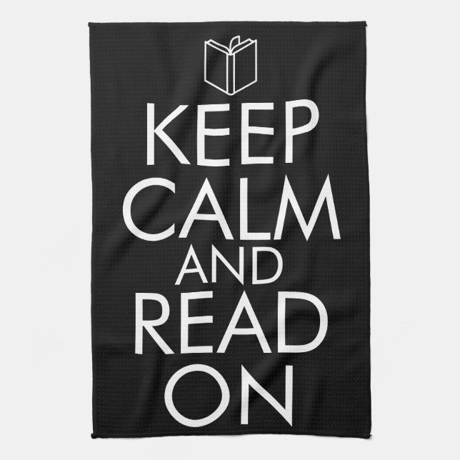 KEEP CALM AND READ ON TEA TOWEL (Vertical)