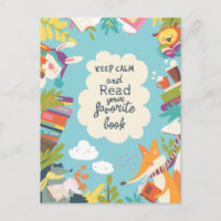 Keep Calm And Read Postcard