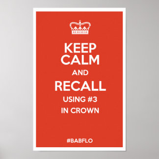 KEEP CALM AND RECALL POSTER
