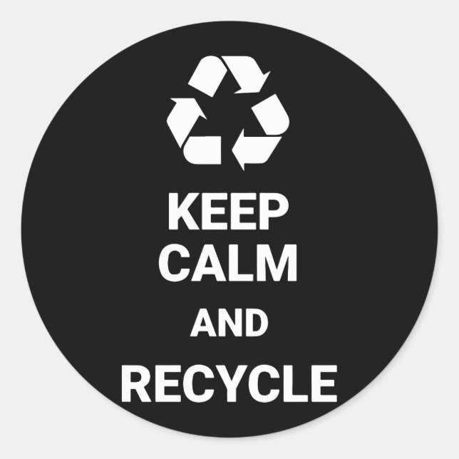 keep calm and recyc;e keep calm t-shirts classic round sticker (Front)