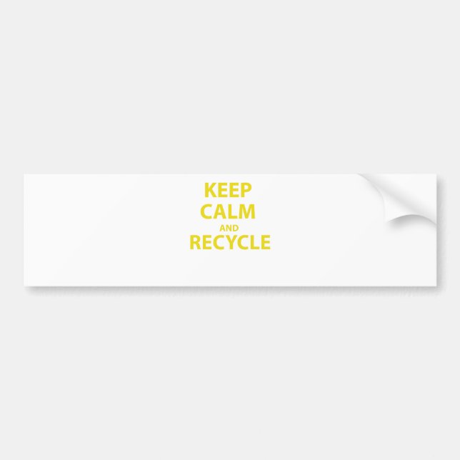 Keep Calm and Recycle Bumper Sticker (Front)