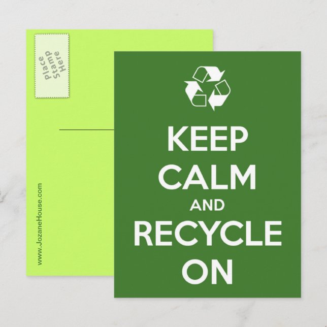 Keep Calm and Recycle On Postcard (Front/Back)