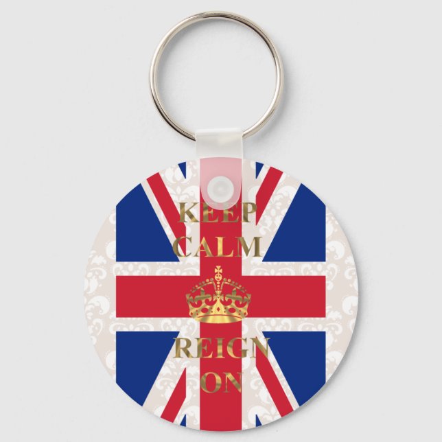 Keep calm and reign on key ring (Front)