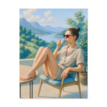 Keep Calm and Relax Watercolor Postcard