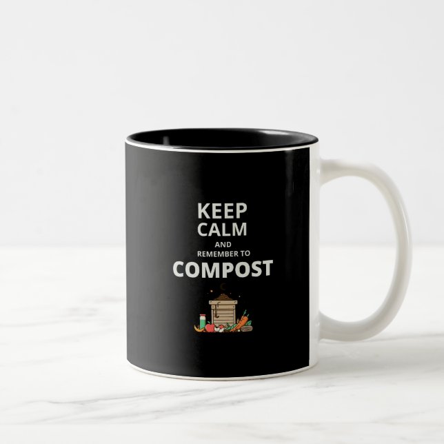 Keep calm and remember to compost  Two-Tone coffee mug (Right)