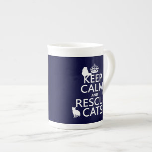 Keep Calm and Rescue Cats (in any colour) Bone China Mug