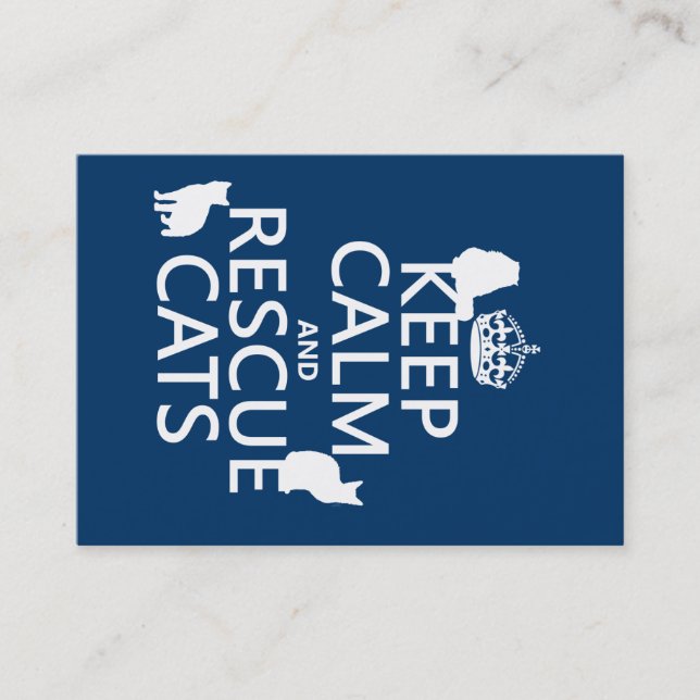 Keep Calm and Rescue Cats (in any colour) Business Card (Front)