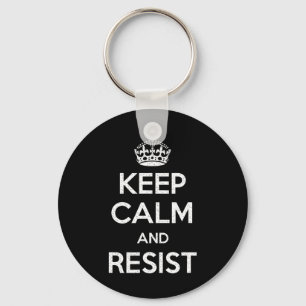 Keep Calm And Resist Impeach Trump Funny Anti Trum Key Ring