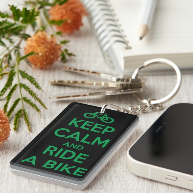 Keep Calm and Ride a Bike Key Ring (Front Right)