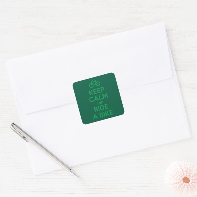 Keep Calm and Ride a Bike Square Sticker (Envelope)
