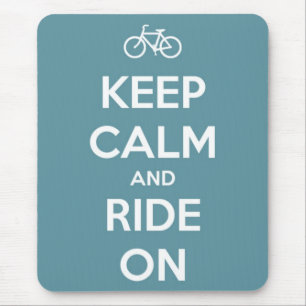 Keep Calm and Ride On Blue Mouse Mat