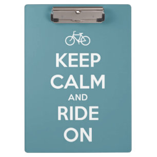 Keep Calm and Ride On Blue Personalised Clipboard