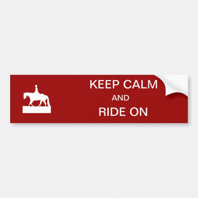 Keep calm and ride on bumper sticker (Front)
