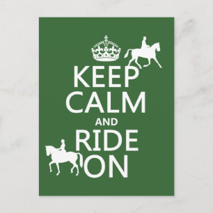 Keep Calm and Ride On - horses, all colours Postcard