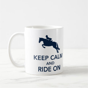Keep Calm and Ride On Hunter Jumper Navy Mug