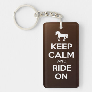 Keep Calm and Ride On Key Ring