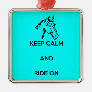 Keep Calm and Ride On Metal Tree Decoration
