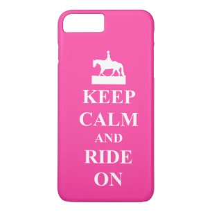 Keep calm and ride on, pink iPhone 8 plus/7 plus case