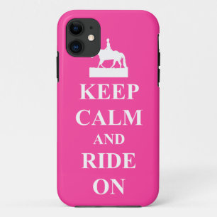 Keep calm and ride on, pink iPhone 11 case
