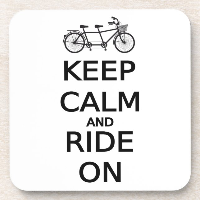 keep calm and ride on word art, text design coaster (Front)