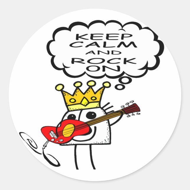 Keep Calm and Rock Classic Round Sticker (Front)