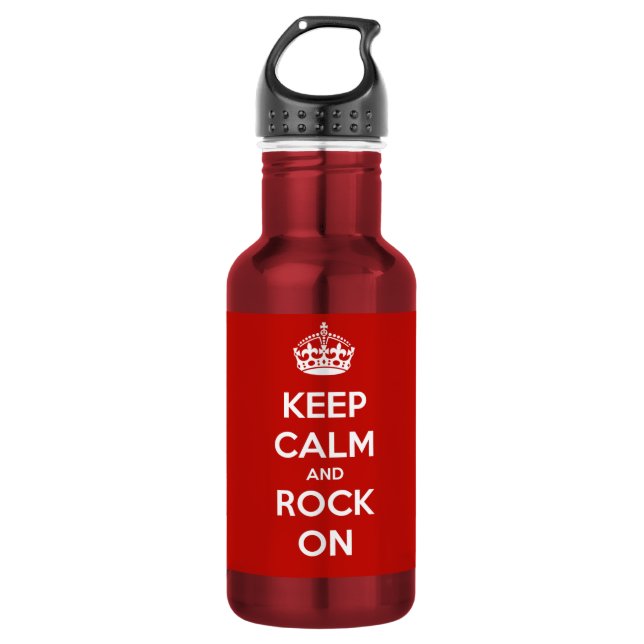Keep Calm and Rock On 532 Ml Water Bottle (Front)