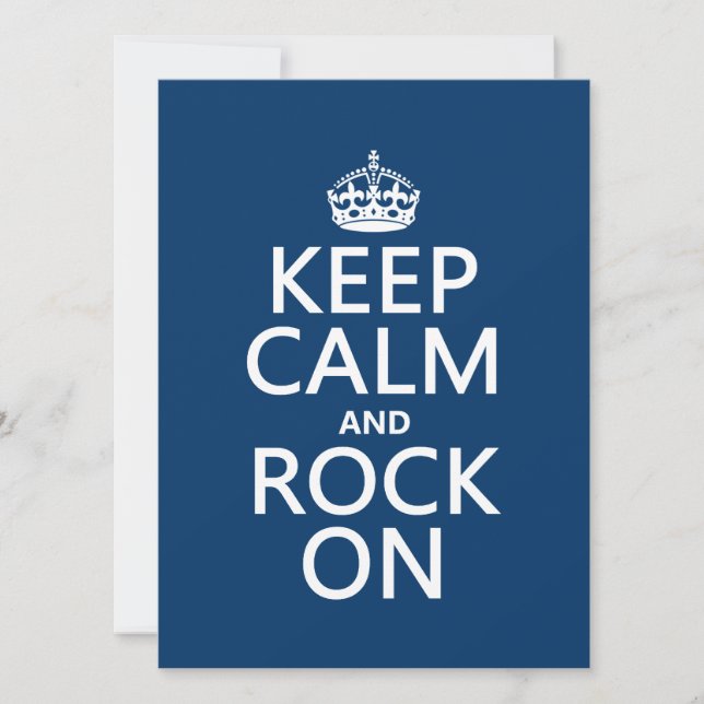 Keep Calm and Rock On (any background colour) Invitation (Front)