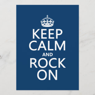 Keep Calm and Rock On (any background colour) Invitation