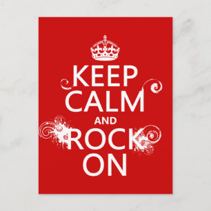 Keep Calm and Rock On (any background colour) Postcard