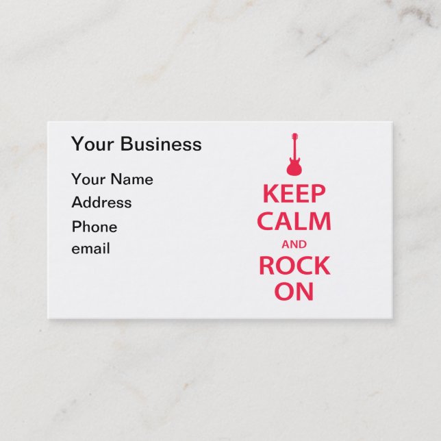 Keep Calm and Rock On! Business Card (Front)
