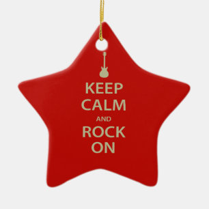 Keep Calm and Rock On! Ceramic Tree Decoration