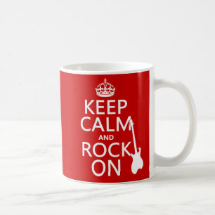 Keep Calm and Rock On (guitar)(any colour) Coffee Mug
