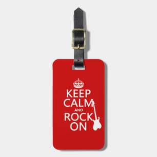 Keep Calm and Rock On (guitar)(any colour) Luggage Tag
