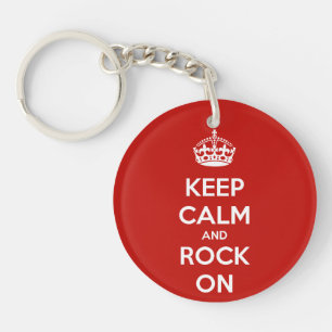 Keep Calm and Rock On Key Ring