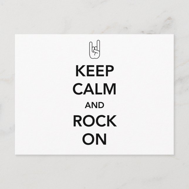 Keep Calm and Rock On Postcard (Front)