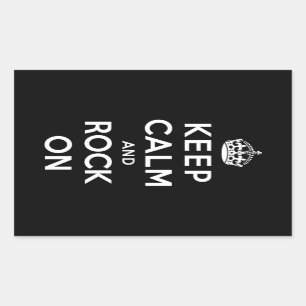 Keep Calm and Rock On Rectangular Sticker