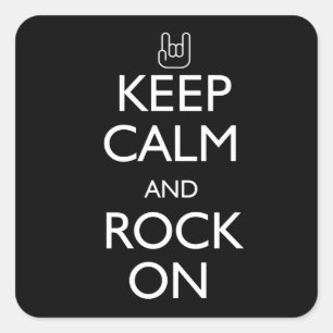 Keep Calm and Rock On Square Sticker