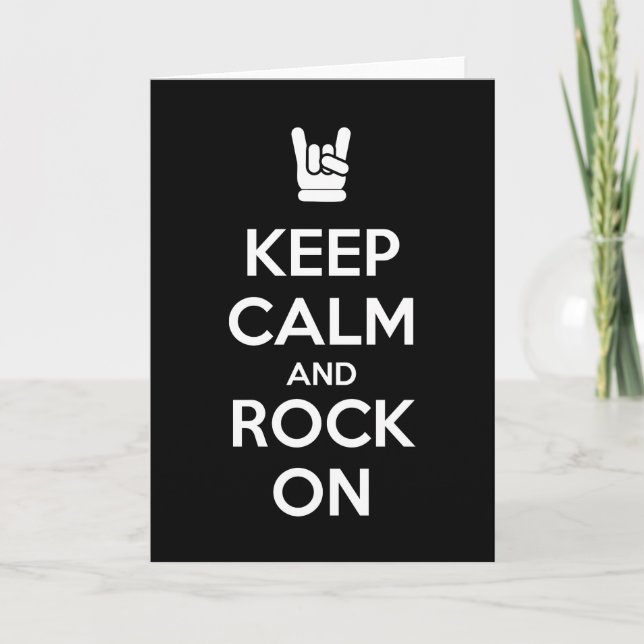 Keep Calm and Rock On Thank You Card (Front)