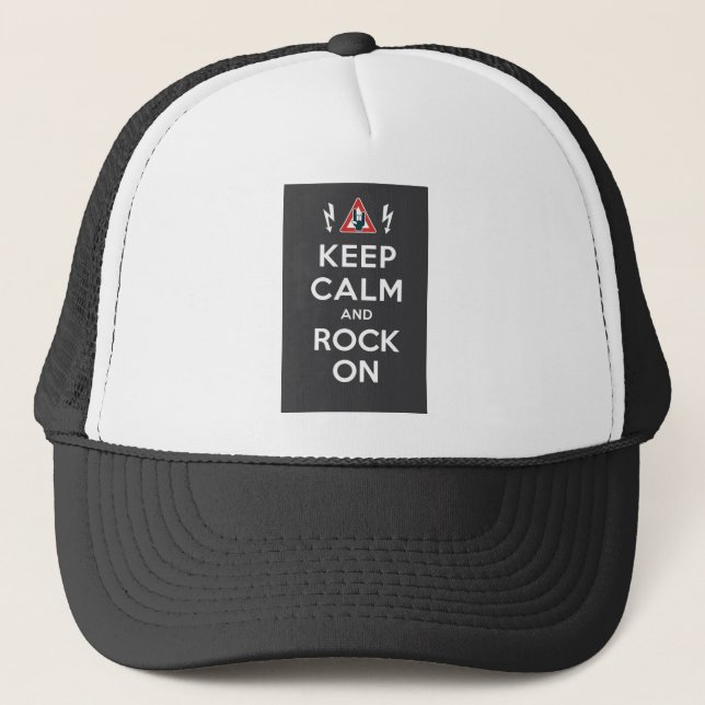 Keep Calm And Rock On Trucker Hat (Front)
