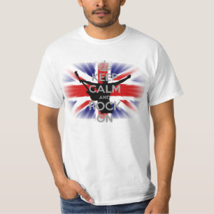 keep calm and Rock on UK Flag The Union Jack T-Shirt