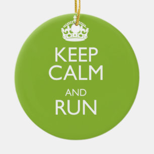 KEEP CALM AND RUN CERAMIC TREE DECORATION