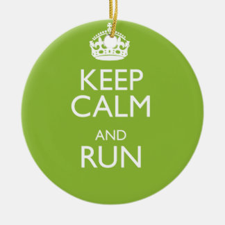 KEEP CALM AND RUN CERAMIC TREE DECORATION