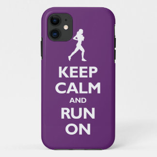 Keep Calm and Run On (plum) iPhone 11 Case