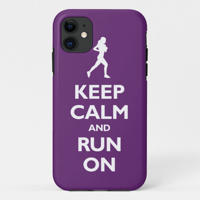 Keep Calm and Run On (plum) Case-Mate iPhone Case (Back)