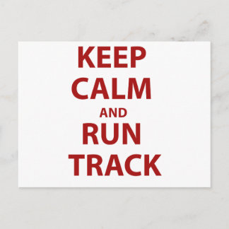 Keep Calm and Run Track Postcard